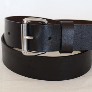 37" Handmade leather belt 100% cowhide dark chocolate brown plain full grain U